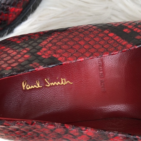 NWOB Paul Smith Janell Loafer Red Snake-Effect Leather Women's 7 US Shoes - Picture 9 of 9